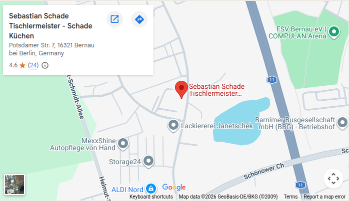 Anfahrtsskizze zum Küchenstudio Schade in Bernau bei Berlin – Ihr regionaler Küchenplaner.